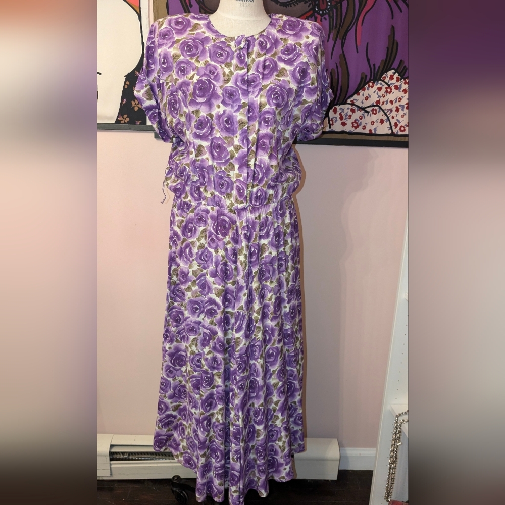 Nina Piccalino Purple and Brown Floral Dress